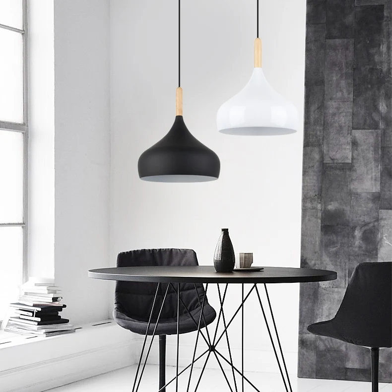 Suspension abat-jour oignon en aluminium, luminaire suspendu contemporain pour balcon et couloir, 9.5/12/14 pouces de géné...