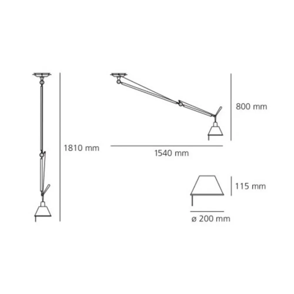 Suspension déportée Tolomeo ARTEMIDE avec éclairage LED intégré