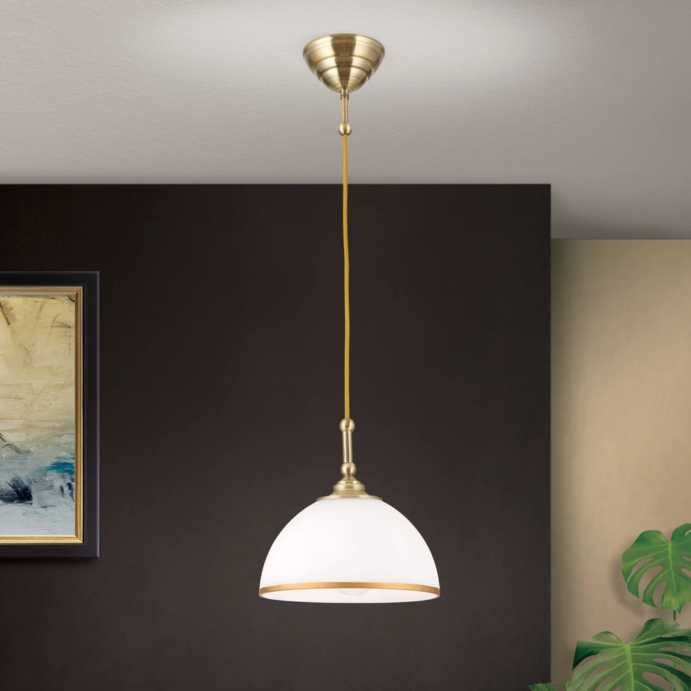 Suspension Old Lamp avec câble tissu, à une lampe
