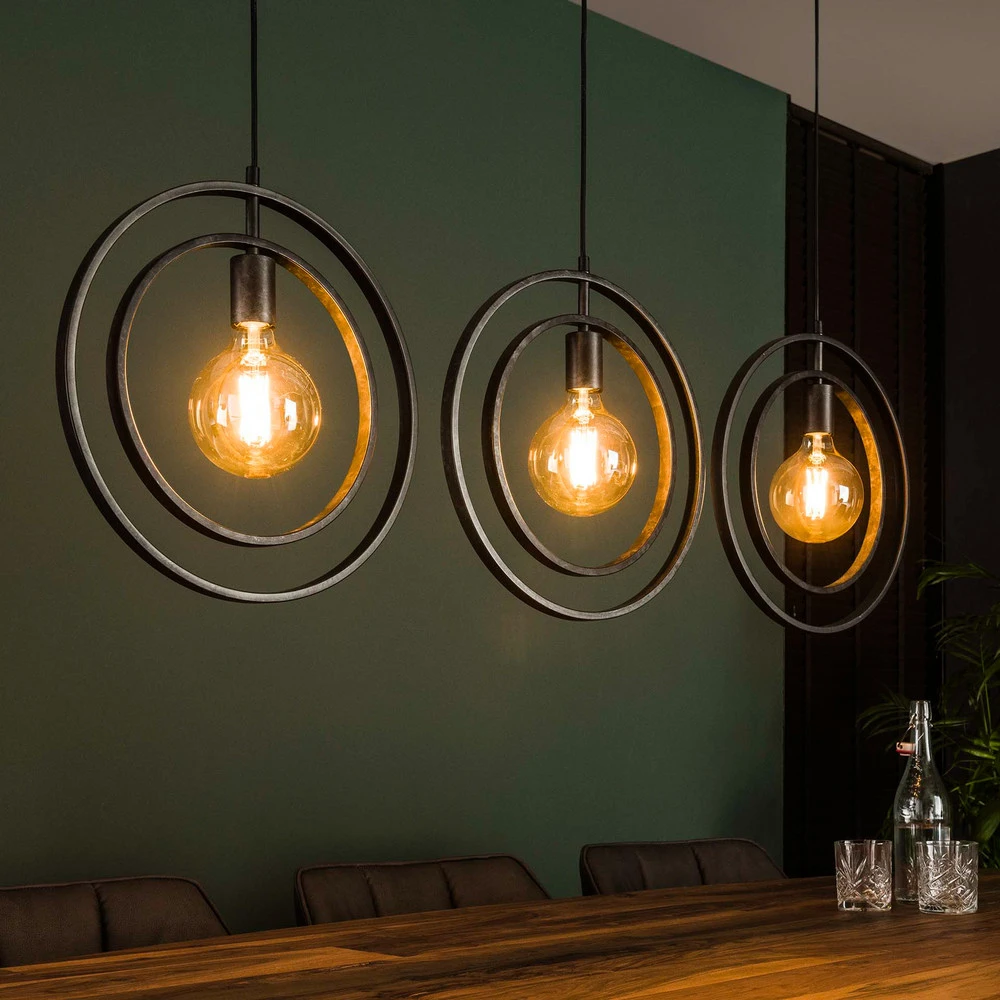 Suspension Ringelbach anthracite linéaire 3 lampes