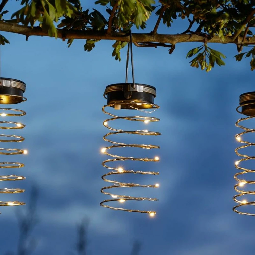Suspension solaire spiralight 14 leds blanc ardent