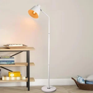 Abat-jour en tissu NETTLIFE Lampe sur pied pour salon, lampe debout vieux style - 166 cm, design rétro, lampe sur pied bla...