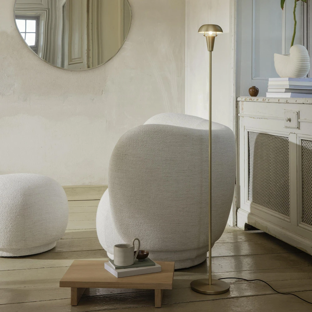Éco-Énergétique ferm LIVING Lampe sur pied Infime, laiton, fer, hauteur 124,2 cm