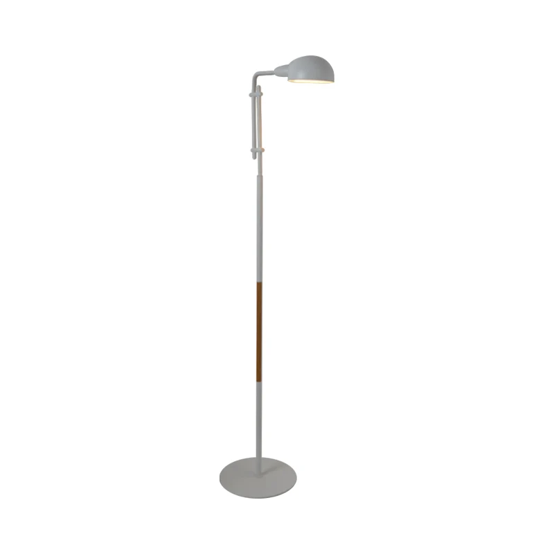 Lampadaire Semi-Globe métallique contemporain à ampoule édit, lampe sur pied noir/blanc pour salon