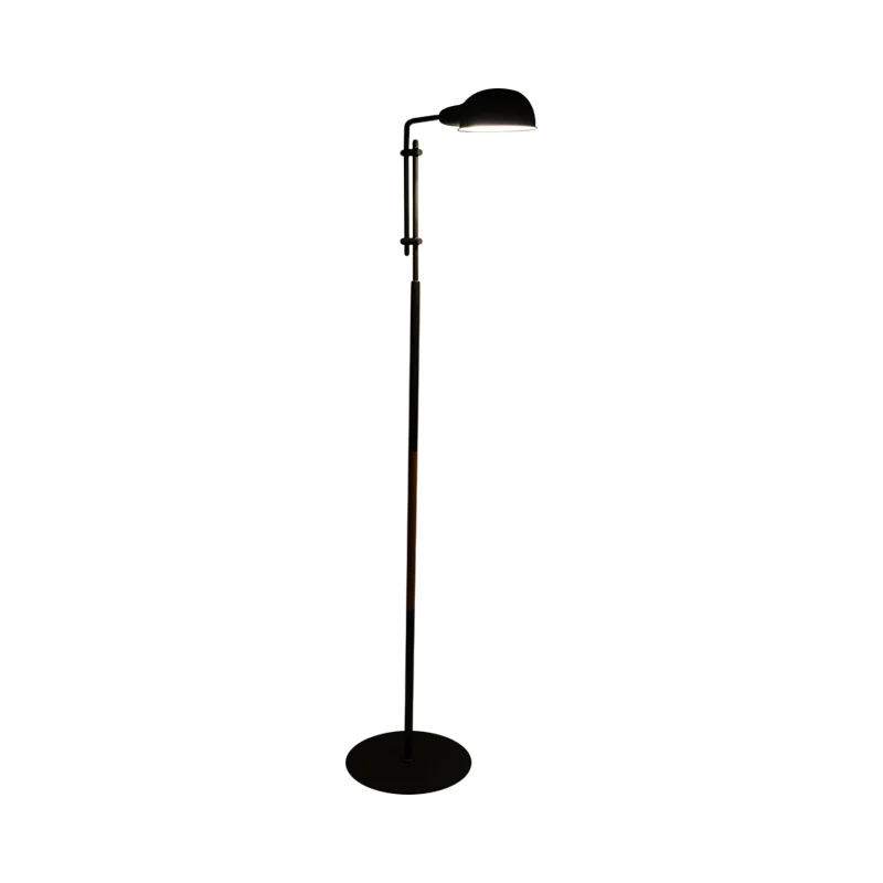 Lampadaire Semi-Globe métallique contemporain à ampoule édit, lampe sur pied noir/blanc pour salon
