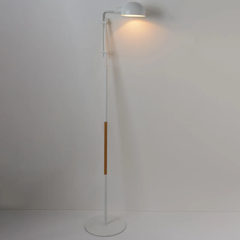 Lampadaire Semi-Globe métallique contemporain à ampoule édit, lampe sur pied noir/blanc pour salon