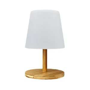 Lampe de chevet Lampe de table sans fil pied en bambou naturel LED blanc chaud/blanc dimmable STANDY PORTATIF WOOD H25cm