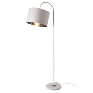 Lampe à poser Lampadaire tendance lampe sur pied design métal textile 173 cm blanc 03_0005251