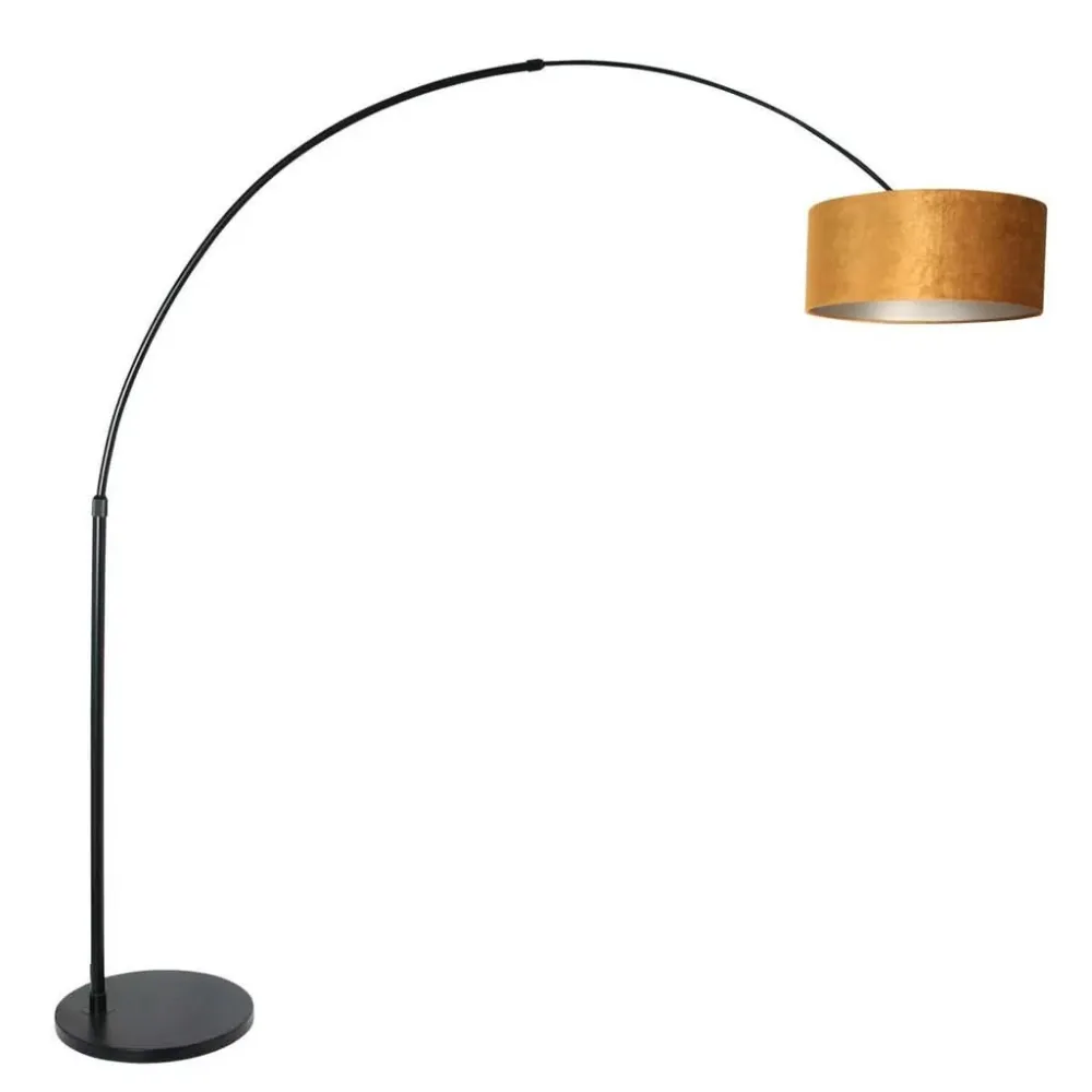 Lampe à poser Lampe Sur Pied Velours Doré | Byle