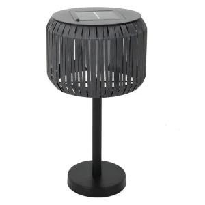 Lampe solaire pied acier LED blanc brûlant TRAILY W50 H47cm avec variateur d'intensité