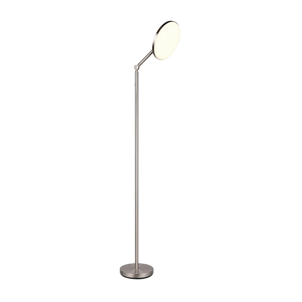 Lampe sur pied LED Mondello, nickel mat, intensité variable, orientable avec Abat-Jour Inclus