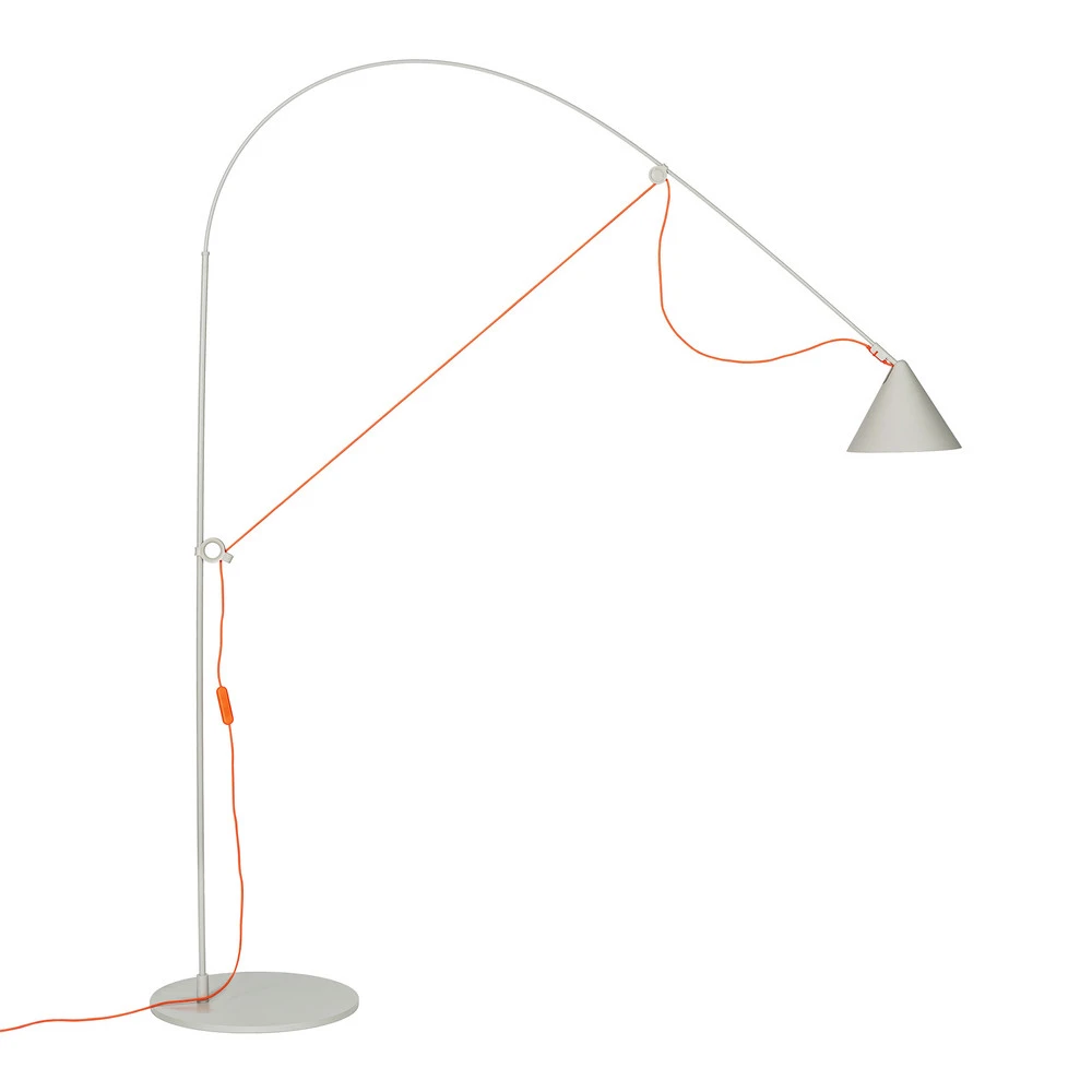 midgard Lampe sur pied LED AYNO L, gris/orange, 2.700 K, 166 cm pour intérieur moderne
