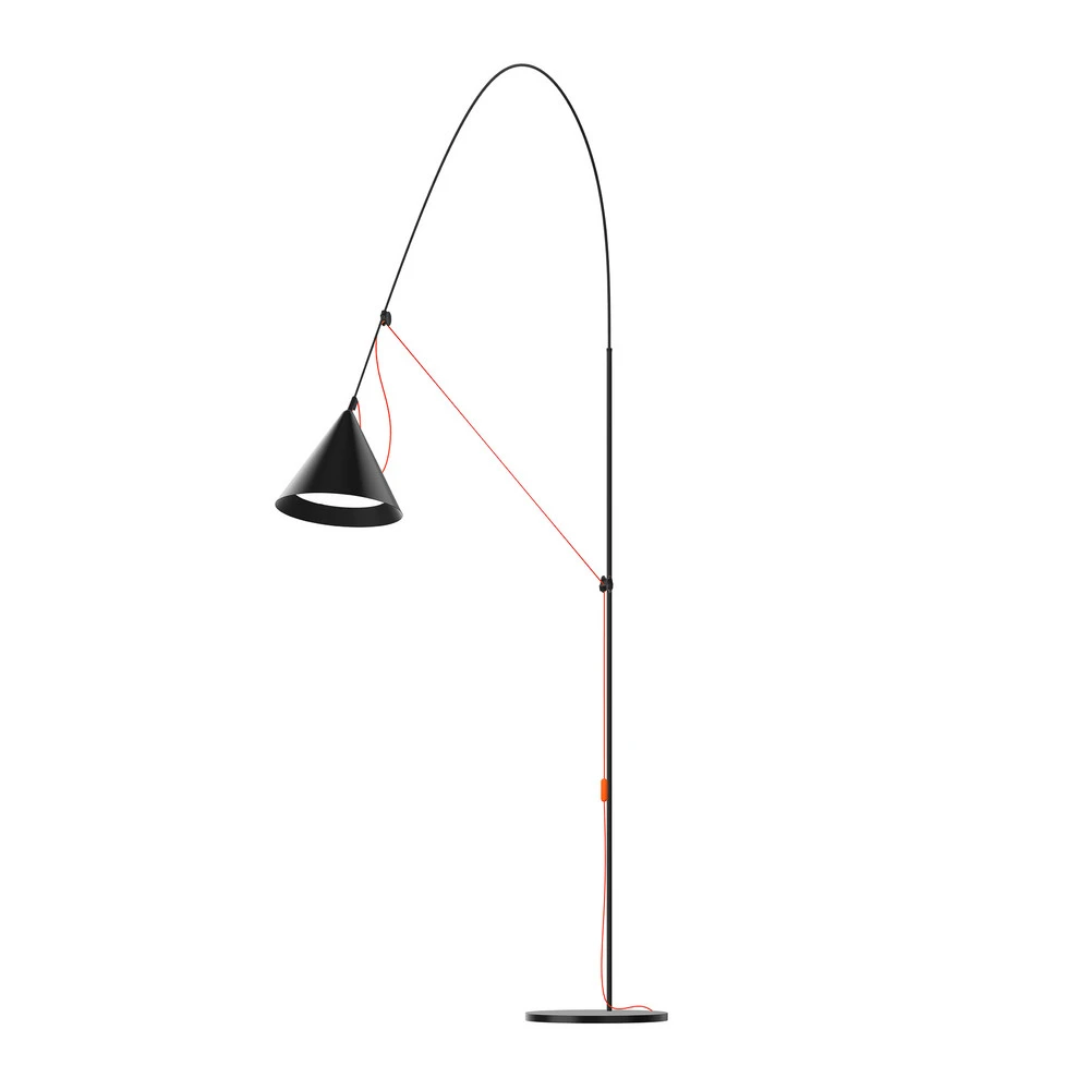 midgard Lampe sur pied LED AYNO XL, noir/orange 4.000 K 290 cm (Certifié CE)