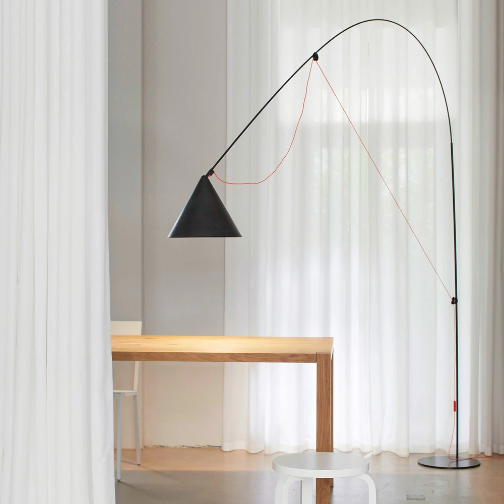 midgard Lampe sur pied LED AYNO XL, noir/orange 4.000 K 290 cm (Certifié CE)