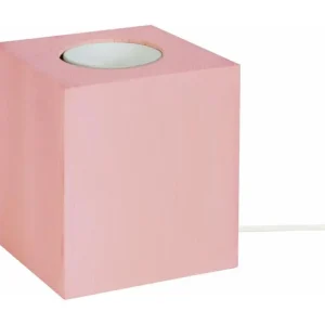 Pied de lampe carré bois rose 10,5 cm. (Certifié CE)
