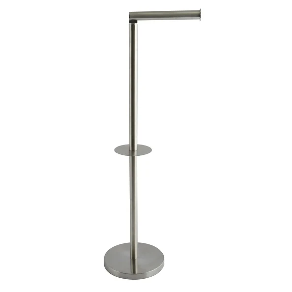 Pied de lampe porte-rouleau avec réserve en acier inoxydable - chromé (Certifié CE)