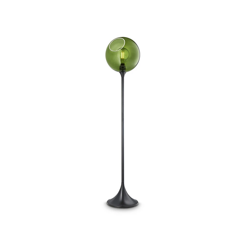 Socle en céramique Lampe sur pied Ballroom, vert, verre, soufflé à la bouche, intensité