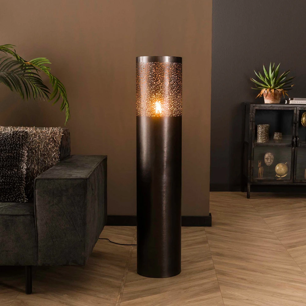 Socle en céramique Lampe sur pied Narabi avec motif, hauteur 120 cm