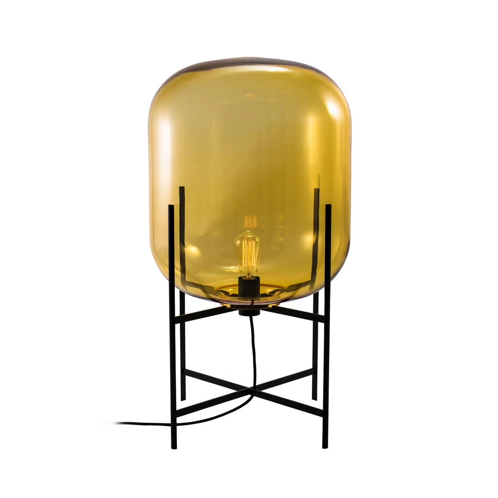 Suspension à abat-jour pulpo lampe sur pied Oda Medium, ambre/noir, hauteur 85 cm