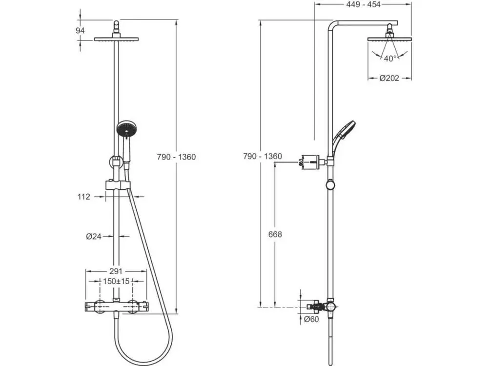 Colonne de douche thermostatique JACOB DELAFON Colette Acier chromé + nettoyant Briochin
