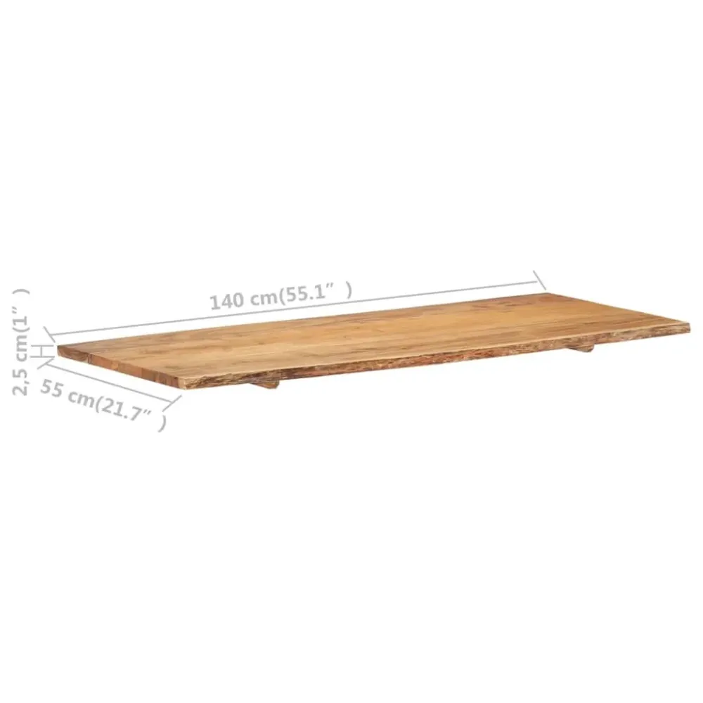 Dessus de meuble-lavabo de salle de bain etagère flottante tablette de meuble-lavabo plateau de meuble-lavabo 140 cm acaci...