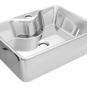 Lavabo avec trou pour robinet vasque à poser installer salle de bain intérieur salle d'eau cabine de toilette maison 48 x...