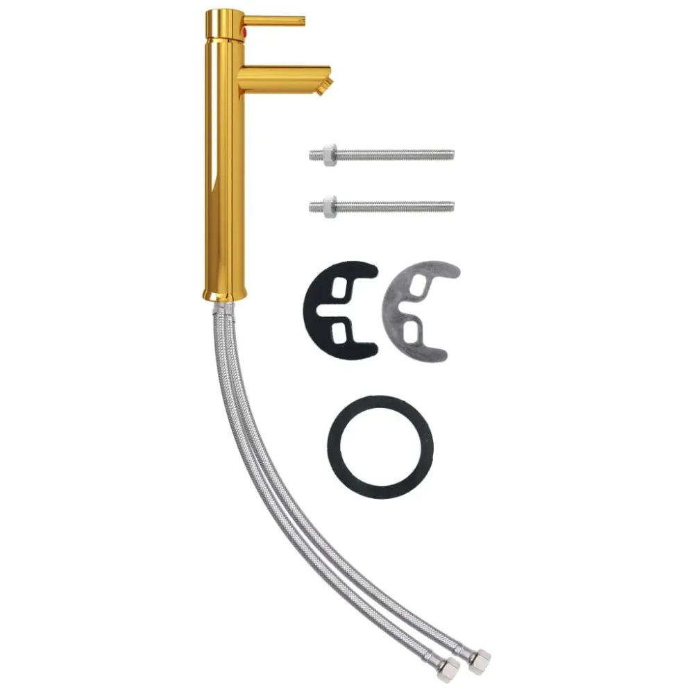 Lavabo de bain diamètre 42 cm avec robinet et drain à poussoir verre trempé 02_0002846