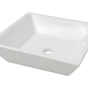 Lavabo carrée céramique 41,5 cm vasque à poser salle bain blanc 02_0002531