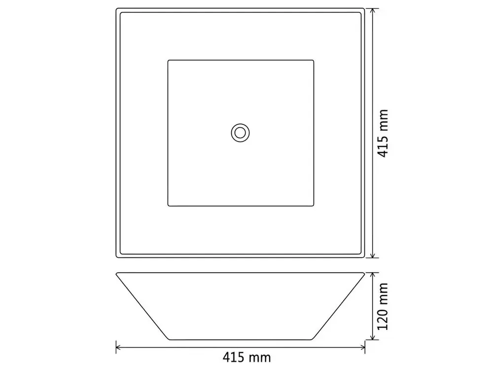Lavabo carrée céramique 41,5 cm vasque à poser salle bain blanc 02_0002531