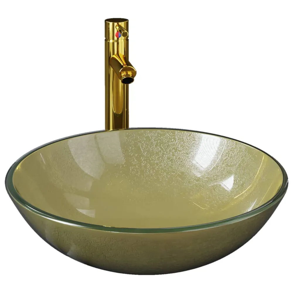 Robinet à détection Lavabo de bain avec robinet et drain à poussoir Verre trempé