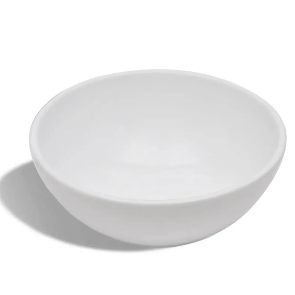 Robinet à levier unique Lavabo de salle de bain diamètre 32,5 cm avec mitigeur céramique rond blanc 02_0002840