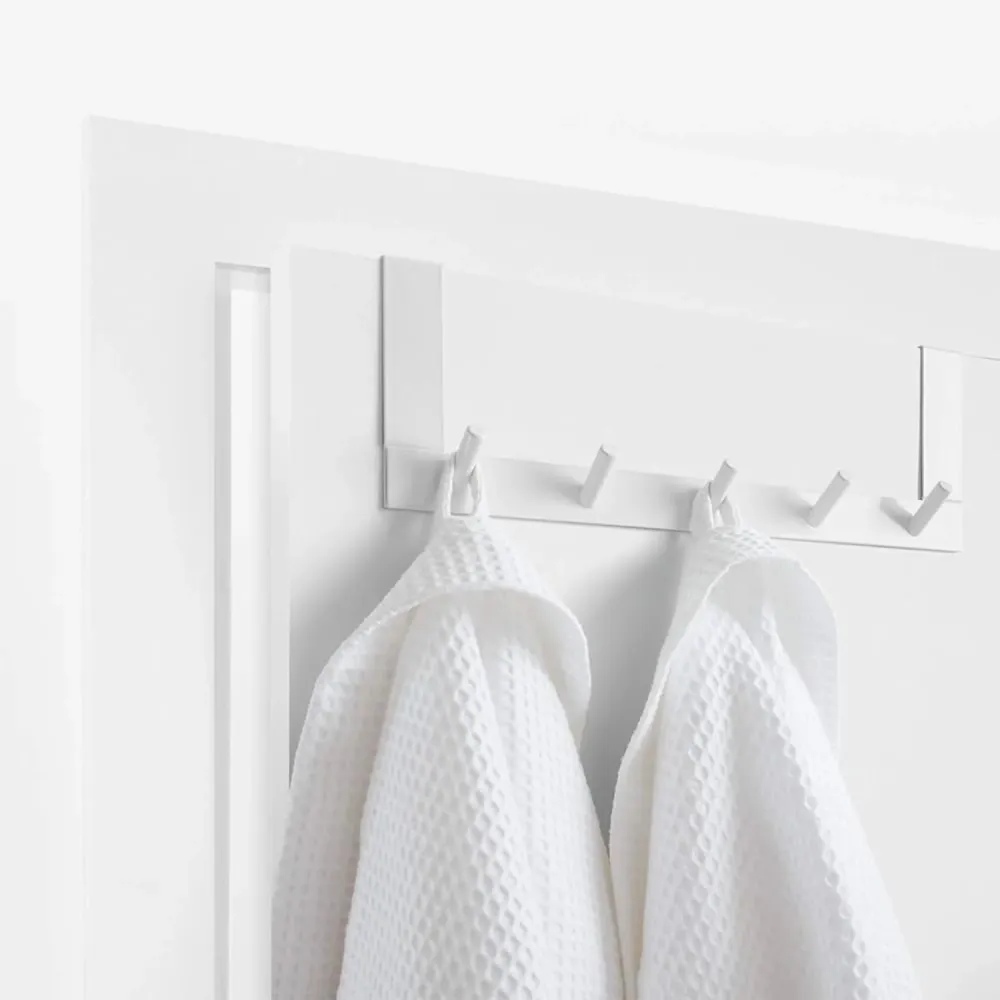 Appendiabiti 5 Ganci Da Porta E Armadio 36x12,5x4cm avec amortisseur intégré