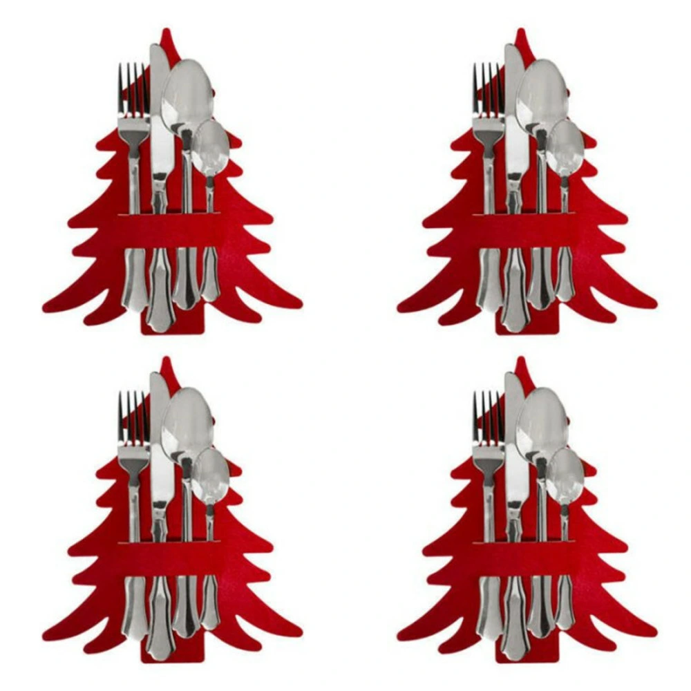 Lot de 4 porte-couverts "sapin" 25cm rouge pour armoires et tiroirs
