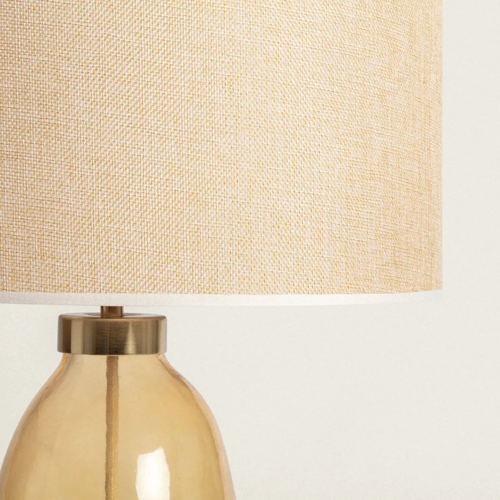 Grande Lampe Tissu Verre avec Éclairage LED Nally Matériau : Verre soufflé