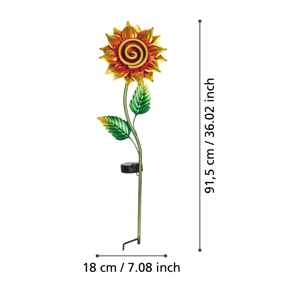 Objet lumineux extérieur métal polyvalent Z_SOLAR tournesol LED INT 20X0,01W