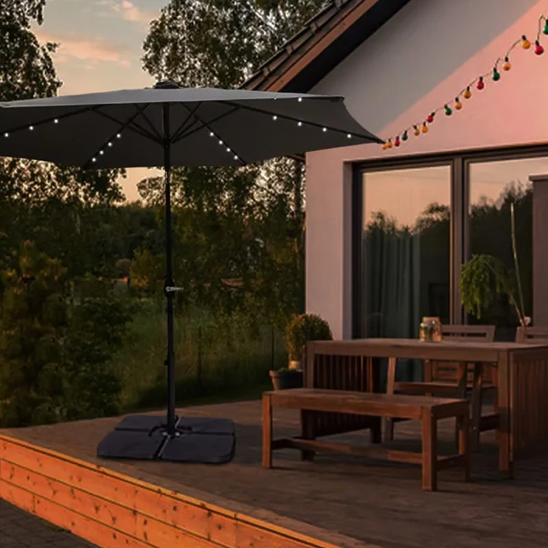 Parasol droit lumineux - 2,95m - anthracite compatible avec système solaire