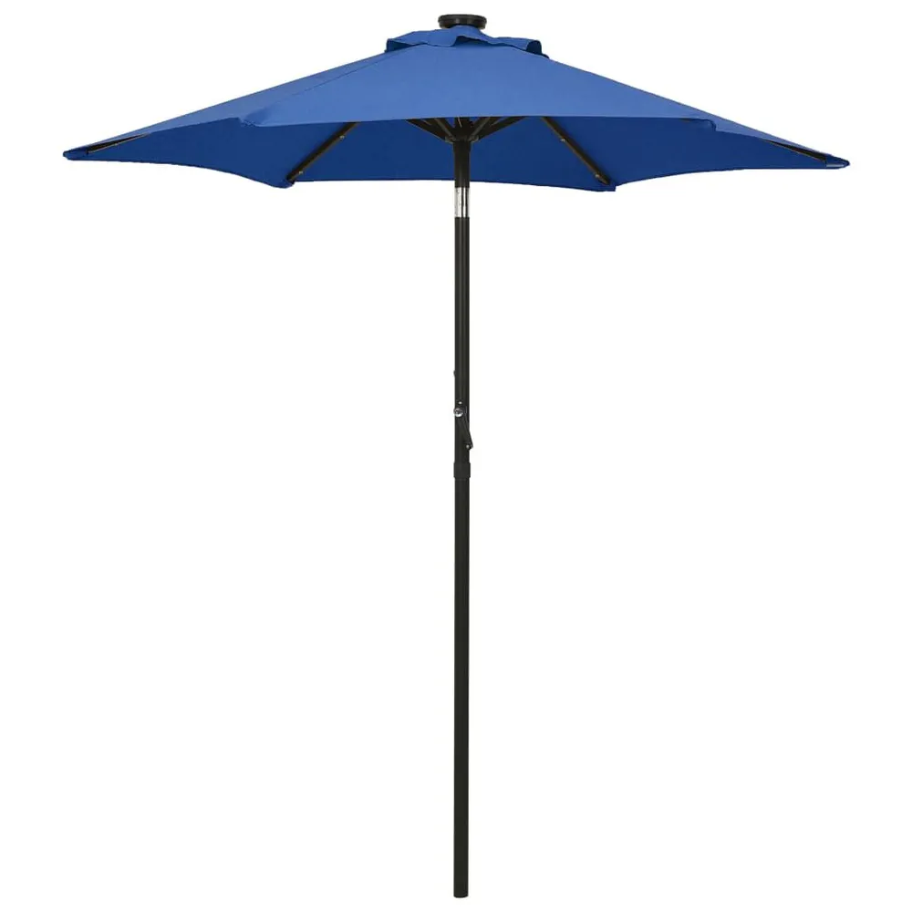 Parasol de jardin avec lumières LED bleu azuré aluminium pour jardin et patio