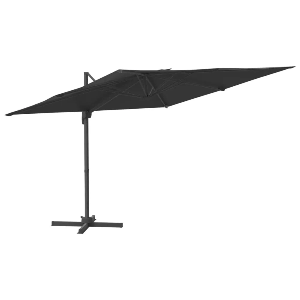 Projecteur solaire Parasol cantilever à LED Noir 400x300 cm