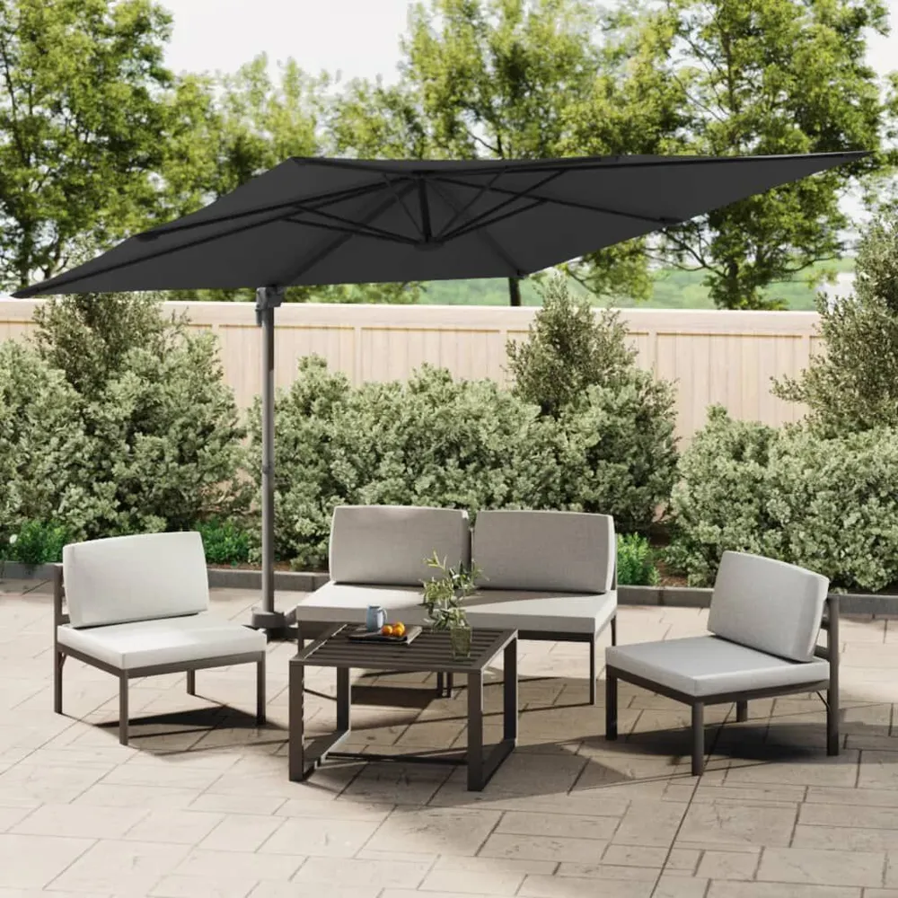 Projecteur solaire Parasol cantilever à LED Noir 400x300 cm