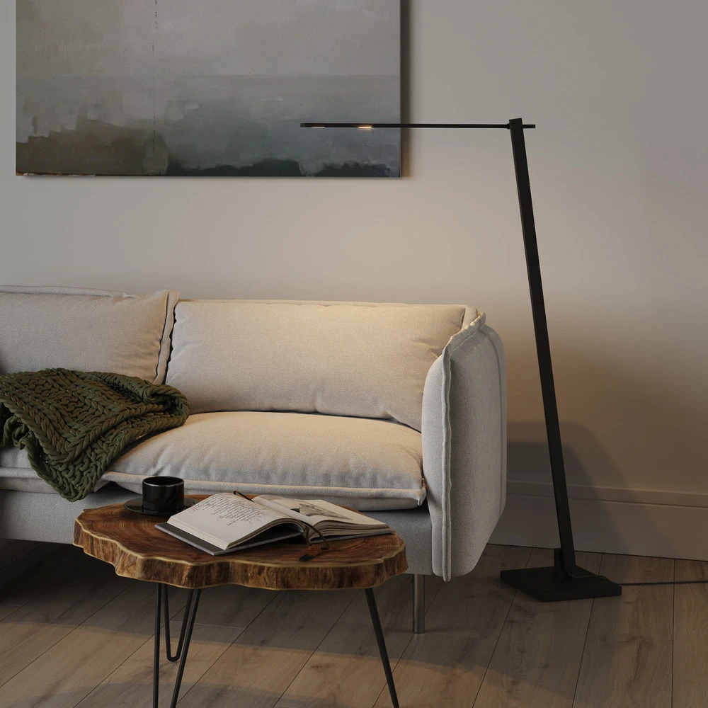 BYOK Nastrone lampadaire LED réglable noir Matériau : Verre soufflé