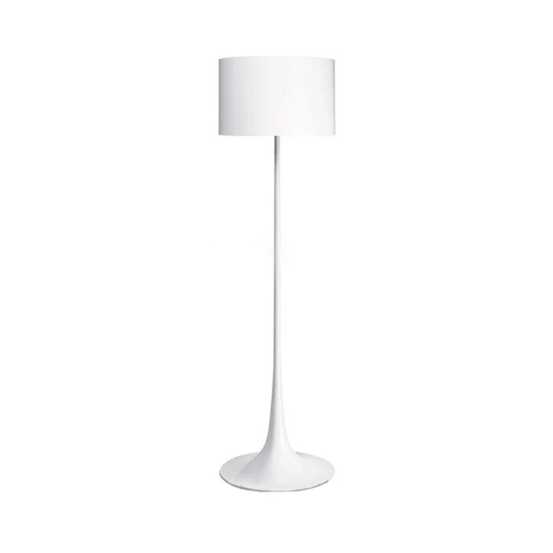 Lampadaire à abat-jour tambour noir/blanc, style tendance, 1 lumière, lampadaire en aluminium pour salon, largeur 12"/16"...