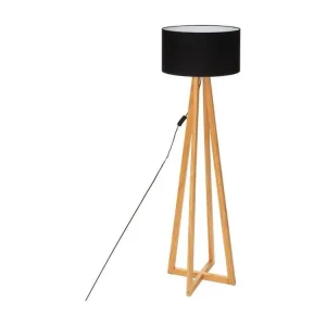 Lampadaire bois et noir Molu H140 Atmosphera - Noir en multicolore