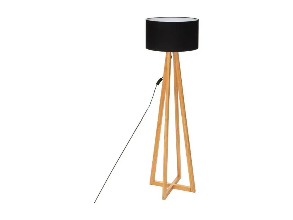 Lampadaire bois et noir Molu H140 Atmosphera - Noir en multicolore