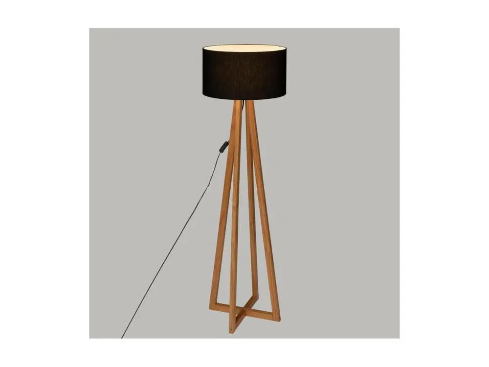 Lampadaire bois et noir Molu H140 Atmosphera - Noir en multicolore