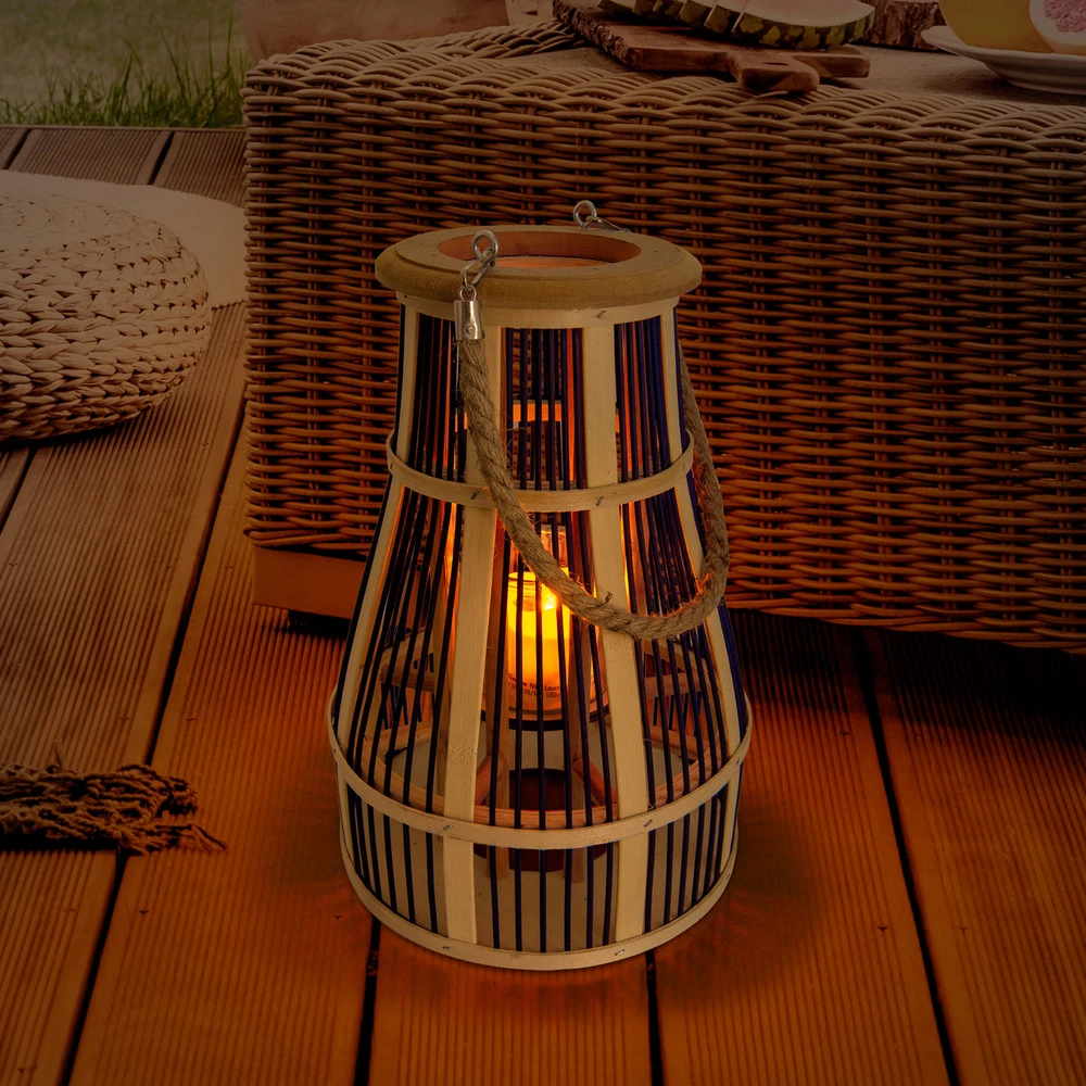 Lampe déco solaire LED Panier, 34 cm, noir/naturel Matériau : Verre soufflé