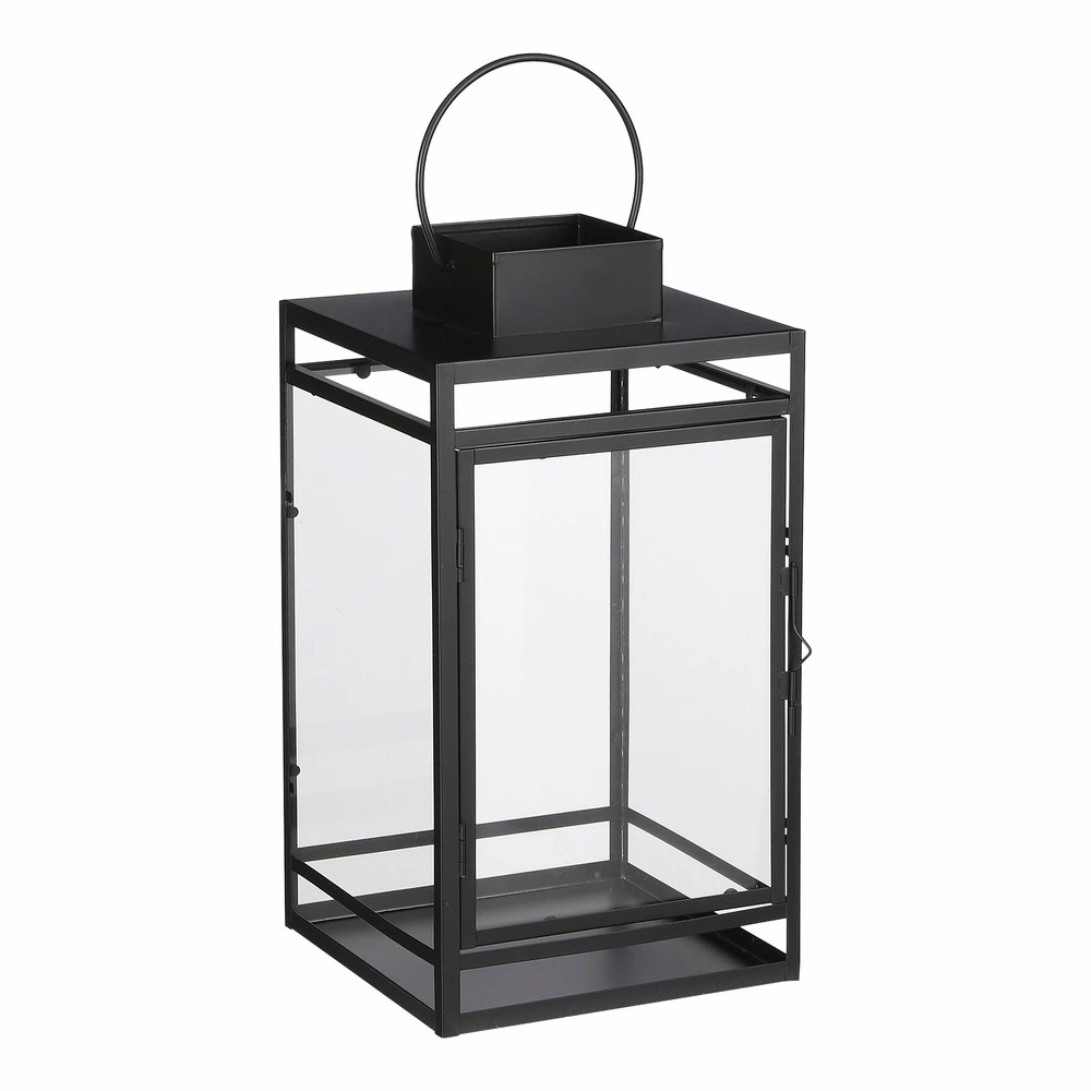 Mica decorations - lanterne noir h36 en multicolore
