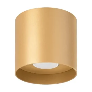 Plafonnier minimaliste en aluminium - 1 sources lumineuses - L.12 x H.11 cm - doré - Installation Facile