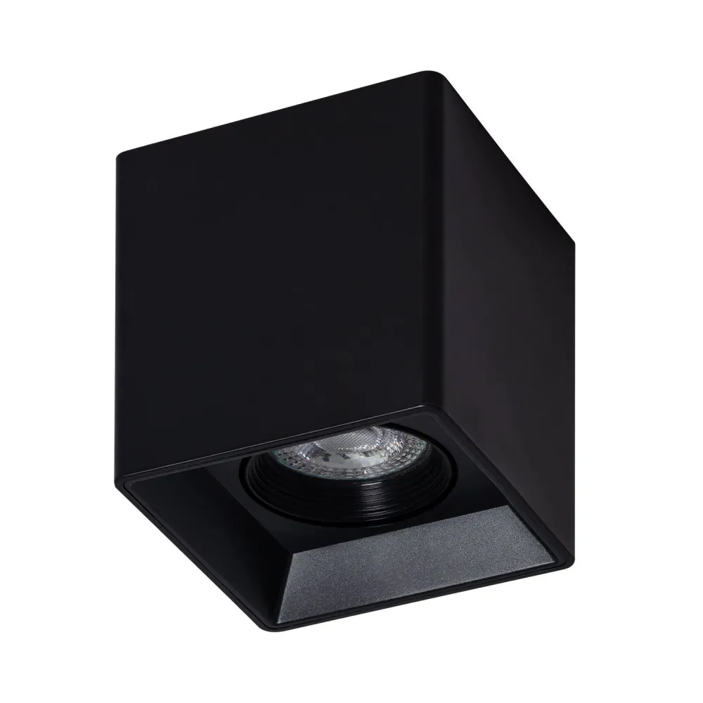 Projecteur à motifs Luminaire de plafond noir carré équipé d'une ampoule GU10