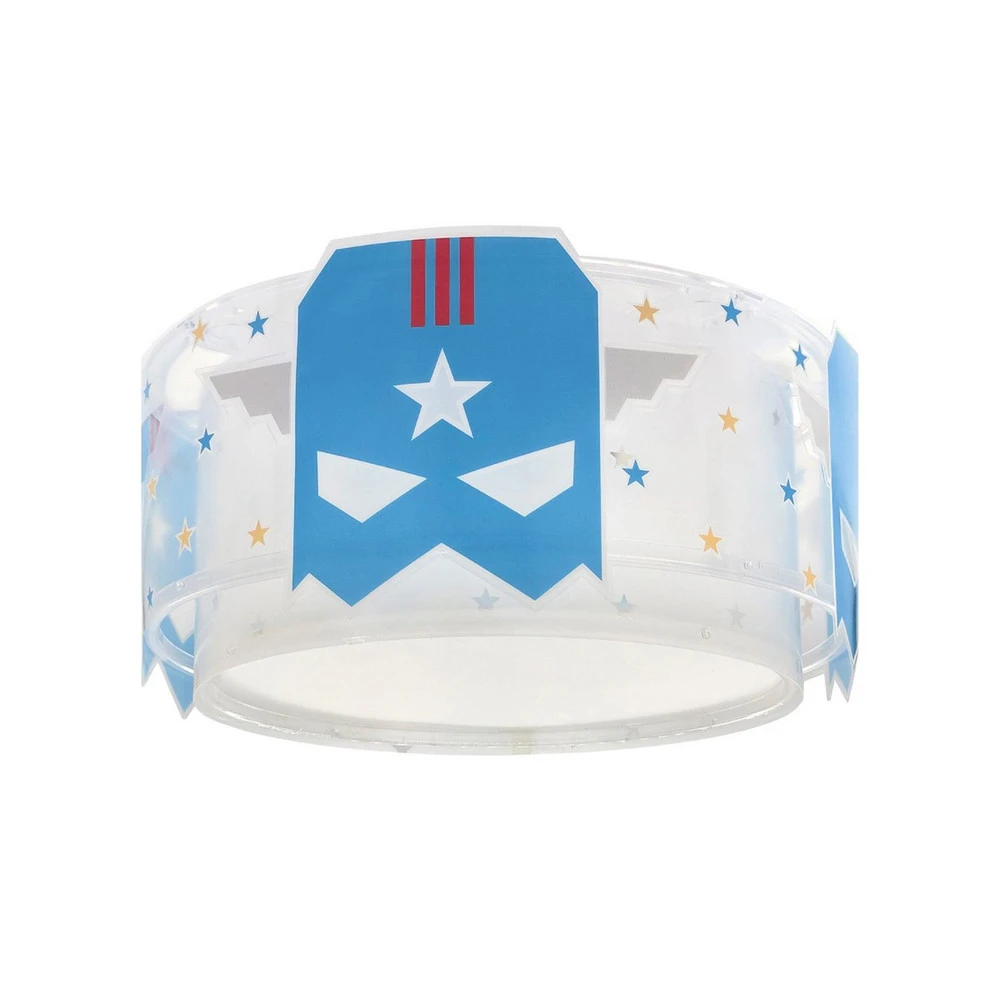 Dalber Plafonnier Blue Hero, blanc/bleu, Ø 33 cm à fixation clip