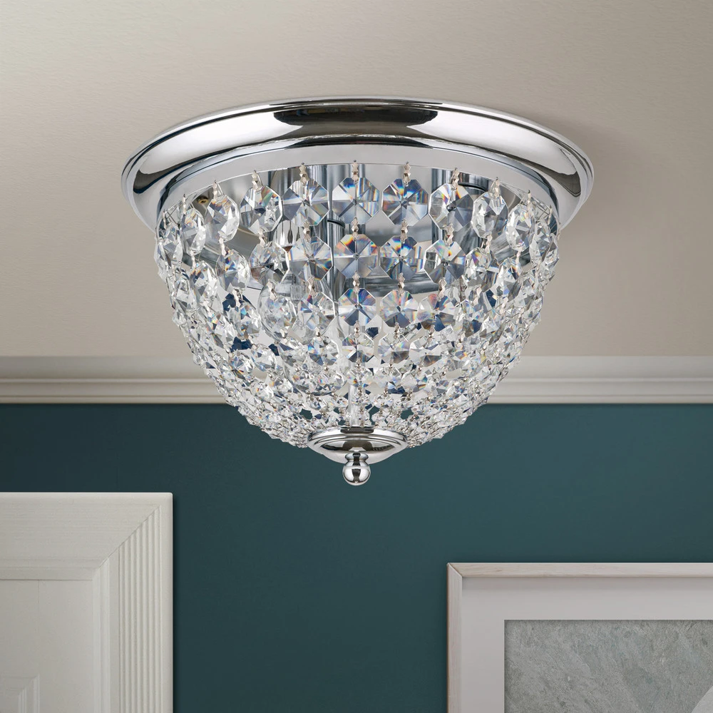Luminaire de plafond à panneaux Plafonnier, chromé/transparent, Ø 35 cm